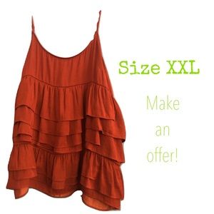 Playful copper tiered tank top